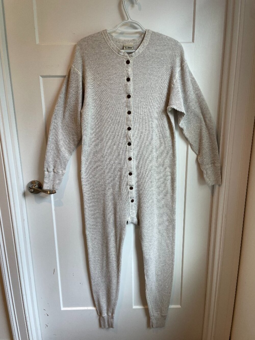 Vintage LL Bean Cotton Waffle Thermal Union Suit Utility Onesie‎ M Gorpcore